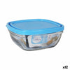 Viereckige Lunchbox mit Deckel Duralex FreshBox Blau 610 ml 14 x 14 x 6 cm (12 Stück)