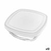 Viereckige Lunchbox mit Deckel Duralex FreshBox Durchsichtig 300 ml 11 x 11 x 4,5 cm (12 Stück)