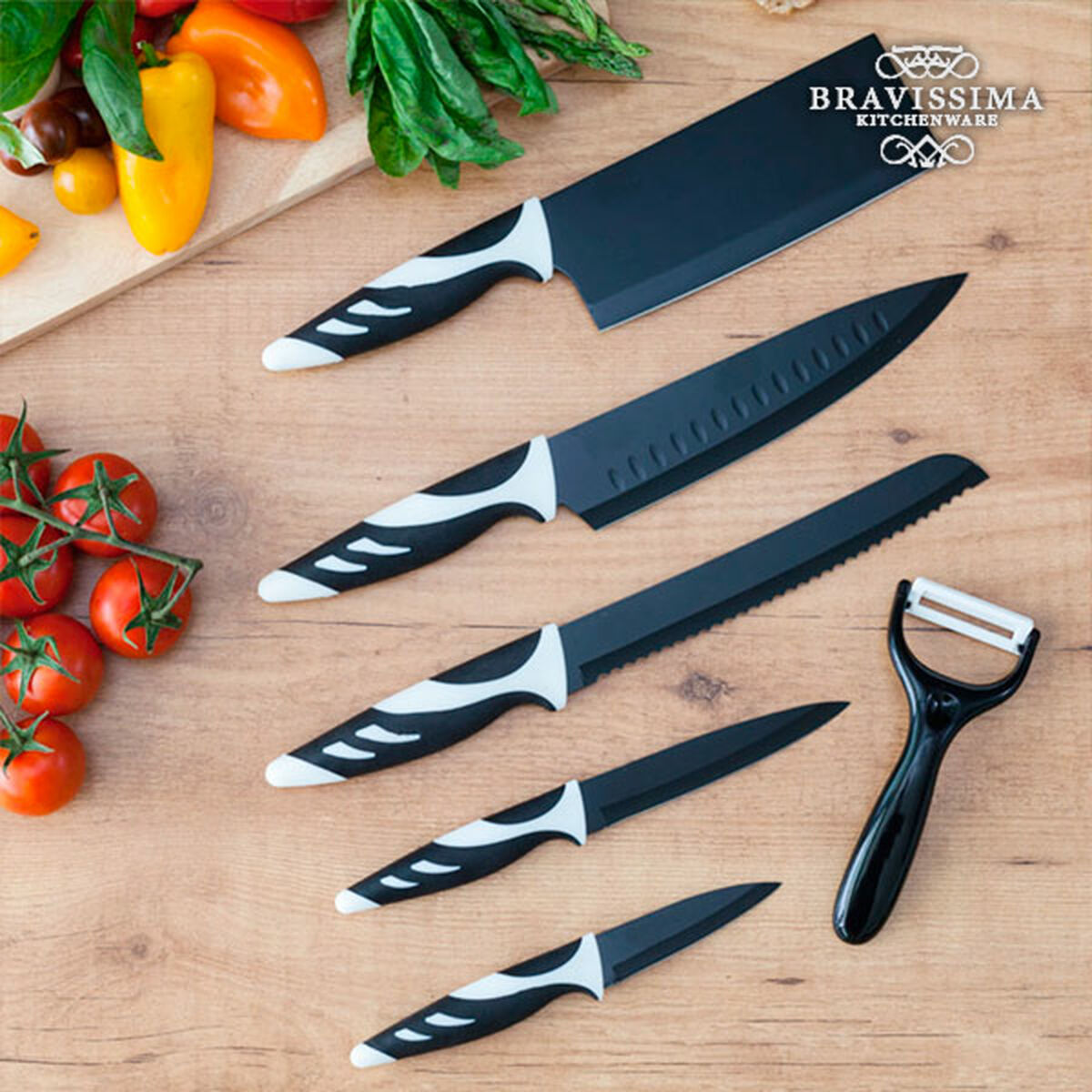 Tischmesser Bravissima Kitchen Cuchillos Swiss Chef 6 Piezas Edelstahl